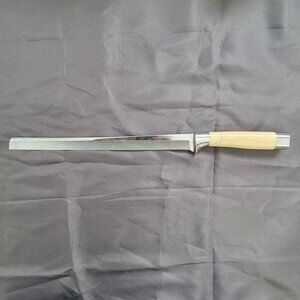 Vintage Imperial Carvel Hall Stainless Steel Carving Knife With Faux Ivory Handl